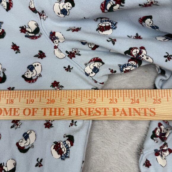 Vtg 90s Turtleneck Womens XL Blue Snowman Grandma Teachercore Cottage Kidcore - Picture 6 of 9